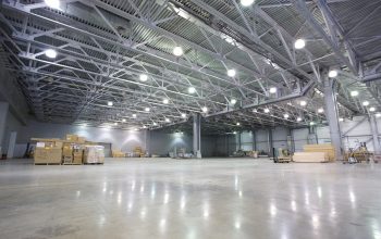 Large modern storehouse with some goods